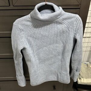 Club Monaco Sky Blue Ribbed Turtleneck Sweater